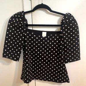 Black and White Polka Dot H&M Top - Women’s Size Small